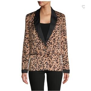 Lucca NWT Black Collar Leopard Print Blazer // S